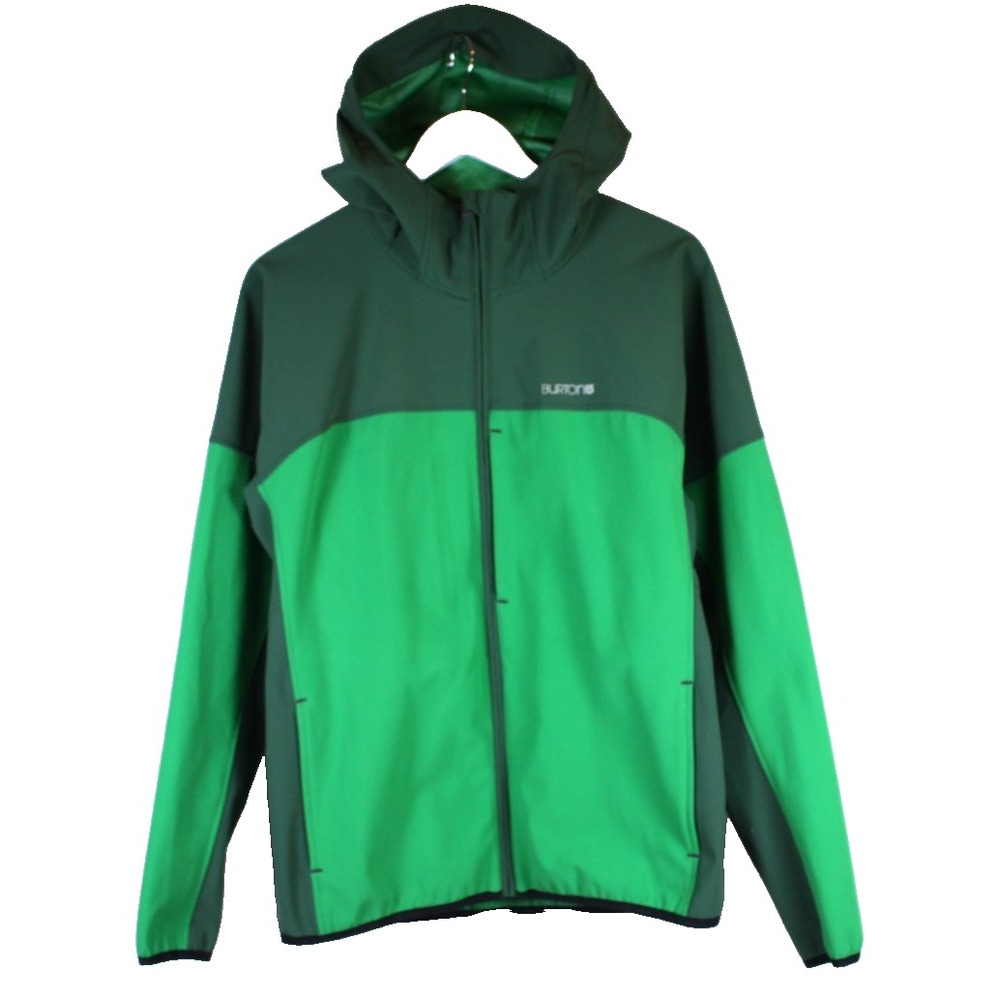 Burton Snowboard Jacket Green Unisex Size Large Ski Two Tone Full Zip Midweight